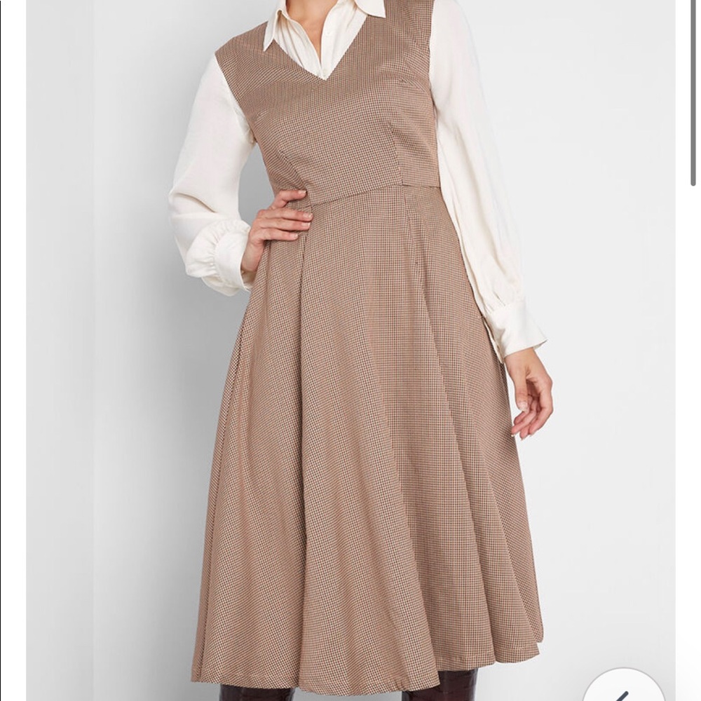 ModCloth Plaid Midi Dress NWT- POCKETS!